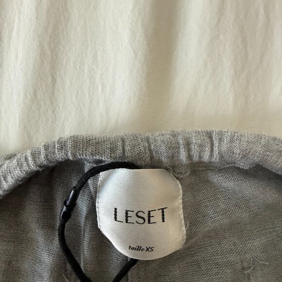 LESET Lauren Crop Drawstring Lounge Pants – Grey Mélange (XS) - Picture 4 of 5